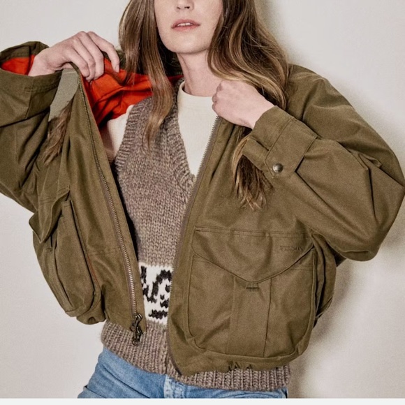 Filson women's shelter cloth short work coat XS black waxed cotton boxy cropped - Picture 3 of 13